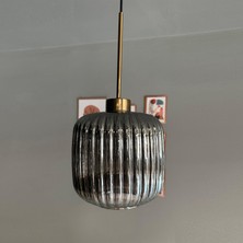 Mopa Cam Füme Tekli Avize Eskitme Başlık Retro Sarkıt Lamba Restoran Salon Aydınlatma