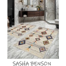 Renkli Etnik Desenli Banyo Paspas Takımı, Kaymaz Taban, Yıkanabilir, Toz ve Leke Tutmaz, 2'li