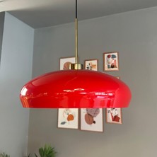 Estrela Kırmızı Tekli Avize Ince Eskitme Başlık Iç Mekan Aydınlatma Dekoratif Mutfak Cafe Salon