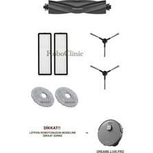 Dreame L10S Pro Yedek Ana Fırça, Yan Fırça, Hepa Filtre, Mop - 7 Parça