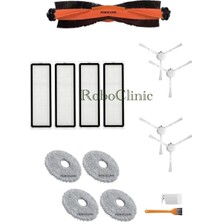 Xiaomi Robot Vacuum X10+ / X10 Plus Yedek Ana Fırça, Yan Fırça, Hepa Filtre, Mop - 15 Parça