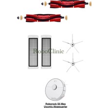 Roboclinic Roborock S5 Max Beyaz Robot Süpürge Uyumlu Yedek Fırça, Hepa Filtre - 6 Parça
