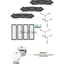 Dreame L10 Prime Yedek Ana Fırça, Yan Fırça, Hepa Filtre - 11 Parça