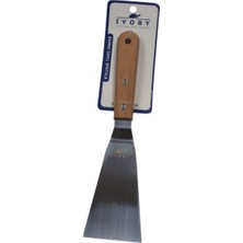 Lüx Paslanmaz Çelik Bambu Saplı Spatula -Pasta Spatulası-Tatlı Spatulası