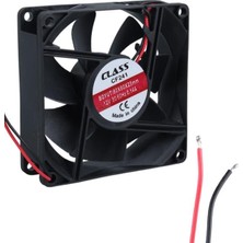 CF-241 DC12V 80X80X25MM Aksiyel 20CM Siyah-Kırmızı Güç Kablolu