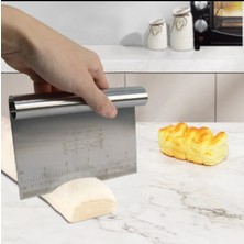 Ölçülü Paslanmaz Çelik Hamur Kesme Aparatı-Krema ve Çikolata Spatulası