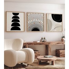 Ahşap Çerçeveli Mdf Kare Tablo Seti Salon ve Oturma Odası Için KR4014 23 x 23