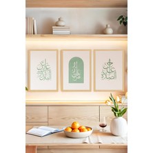 🕌 Namaza Çağrının Estetik Hâli! Çerçeve Görünümlü 3’lü Tablo Seti 🌟 CRVS1193 13 x 17
