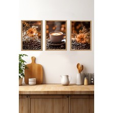 ☕ Kahve Çiçekleri – 3’lü Mdf Uv Baskılı Tablo Seti (3 Ebat Seçeneği) CRVS1017 13 x 17