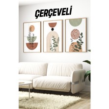 KutuTR Dekorize Mdf Tablo Seti 3 Parça 3 mm - Çerçeveli Salon Oturma Odası Için Bohem Duvar Dekoru 3018 23 x 32