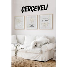 Ahşap Çerçeveli Mdf Kare Tablo Seti Salon ve Oturma Odası Için KR4015 23 x 23