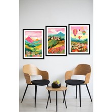 Dekorize Mdf Tablo Seti 3 Parça 3 mm - Salon Oturma Odası Için Bohem Duvar Dekoru 3054 13 x 17