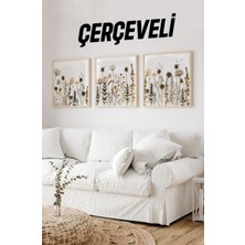 Ahşap Çerçeveli Mdf Kare Tablo Seti Salon ve Oturma Odası Için KR4025 23 x 23
