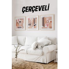 Ahşap Çerçeveli Mdf Kare Tablo Seti Salon ve Oturma Odası Için KR4026 23 x 23