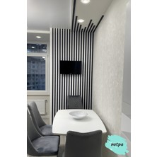 Notpa Dekorasyon Ahşap Şerit Duvar Panelleri Dekoratif Duvar Çıtası 1 Paket(10 Adet) 50 cm