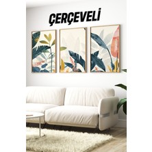 Dekorize Mdf Tablo Seti 3 Parça 3 Mm- Çerçeveli Tanlo Seti Salon Oturma Odası Için Duvar Dekoru 3028 23 x 32