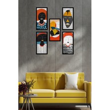 Modern Style Dekorize Mdf 5 Parça Çerçeve Görünümlü Tablo Set 10201 21 x 30