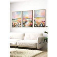 Ahşap Çerçeveli Mdf Tablo Seti Matisse, Bohem, Kusama Salon ve Oturma Odası Için ÇT3076 23 x 32