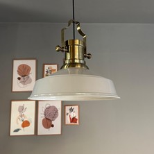 Carmelo Gri Renk Asaletli Tekli Avize Silindir Eskitme Başlık Sarkıt Lamba Salon Aydınlatma