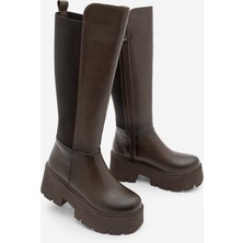 Marjin Kadın Kalın Dolgu Taban Günlük Çizme Ferlas Kahve