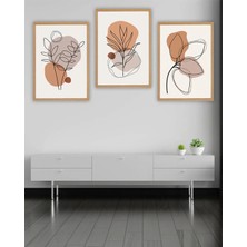 Dekorize Mdf Tablo Seti 3 Parça 3 mm - Çiçekli Salon Oturma Yatak Odası Için Duvar Dekoru 3034 13 x 17