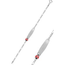 925 Ayar Gümüş Mineli Uğur Böceği Çocuk Bileklik SGTL13116RODAJ