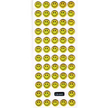 Sticker Kabartmalı Sticker Defter Planlayıcı Etiket (CB640) 16X7 Cm- Mini Gülenyüz