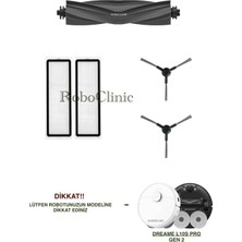 Roboclinic Dreame L10S Pro Gen 2 Robot Süpürge Uyumlu Yedek Fırça, Hepa Filtre, Mop - 5 Parça