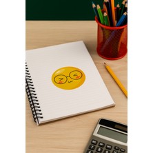 Emoji Yuvarlak 5 cm Okul Etiketi	