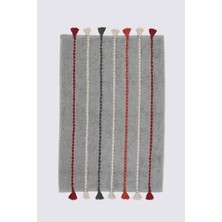 Ecocotton Katari Banyo Paspası  Organik Pamuk El Nakışlı Yeşil 50X80 cm