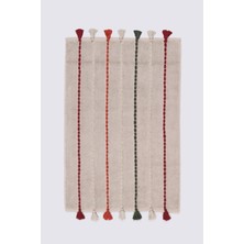 Ecocotton Katari Banyo Paspası  Organik Pamuk El Nakışlı Bej 50X80 cm
