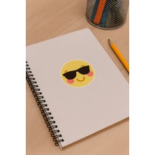 Gözlüklü Emoji Yuvarlak 5 cm Okul Etiketi