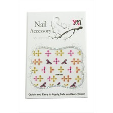 Depomix Çiçek Tırnak Aksesuarı Tattoo Sticker-Beyaz