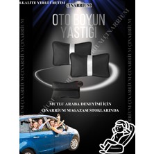 Çınarrium Peugeot 306 1993 2002 Oto Koltuk Beyaz Şerit Boyun Yastığı 2 Adet