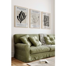 Dekorize Mdf Tablo Seti 3 Parça 3 mm -Çerçeveli Tablo Seti Salon Oturma Odası Için Duvar Dekoru 3008 23 x 32