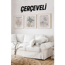 Ahşap Çerçeveli Mdf Kare Tablo Seti Salon ve Oturma Odası Için KR4018 23 x 23
