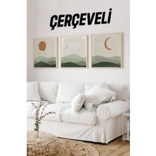 Ahşap Çerçeveli Mdf Kare Tablo Seti Salon ve Oturma Odası Için KR4031 23 x 23