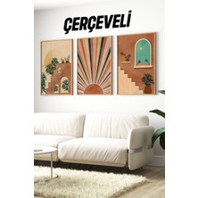 Dekorize Mdf Tablo Seti 3 Parça 3 mm - Çerçeveli Salon Oturma Odası Için Duvar Dekoru 3016 23 x 32