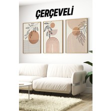 Dekorize Mdf Tablo Seti 3 Parça 3 mm -Çerçeveli Tablo Seti Salon Oturma Odası Için Duvar Dekoru 3007 23 x 32