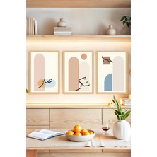 🌿 Sabır – Şükür – Tevekkül Yazılı Modern Tablo Seti 🌿 CRVS1098 13 x 17