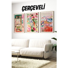 Dekorize Mdf Tablo Seti 3 Parça 3 mm - Çerçeveli Tablo Seti Salon Oturma Odası Için 3050 23 x 32