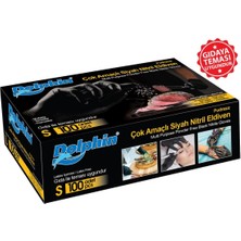 Dolphin Siyah Nitril Eldiven Small 100'LÜ