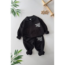 Miniğimin Cicileri Make It All Kabartma Baskılı Erkek Çocuk 2 li takım - Siyah