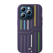 Fuchsia iPhone 15 Pro ile Uyumlu Kılıf HBC-221 Roma Kapak - Derin Mor