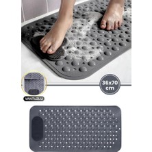 Vantuzlu Dikdörtgen Banyo Duş Kaydırmaz Paspas, Küvet Içi Banyo Zemini Ayak Masaj Halısı (70X36CM)