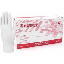 Haspet Beyaz Pudralı Lateks Eldiven Small 100'LÜ