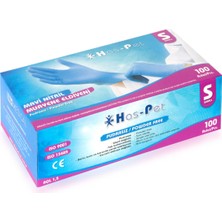 Haspet Mavi Nitril Eldiven Small 100'LÜ
