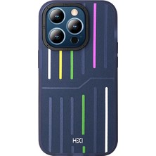 Fuchsia iPhone 15 Pro Max ile Uyumlu Kılıf HBC-221 Roma Kapak - Lacivert