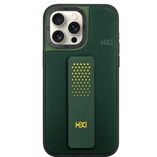 Fuchsia iPhone 15 Pro ile Uyumlu HBC-239 Colombo Standlı Kapak - Koyu Yeşil