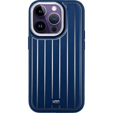 Fuchsia iPhone 15 Pro Max ile Uyumlu Kılıf HBC-190 Kolaj Kapak - Lacivert